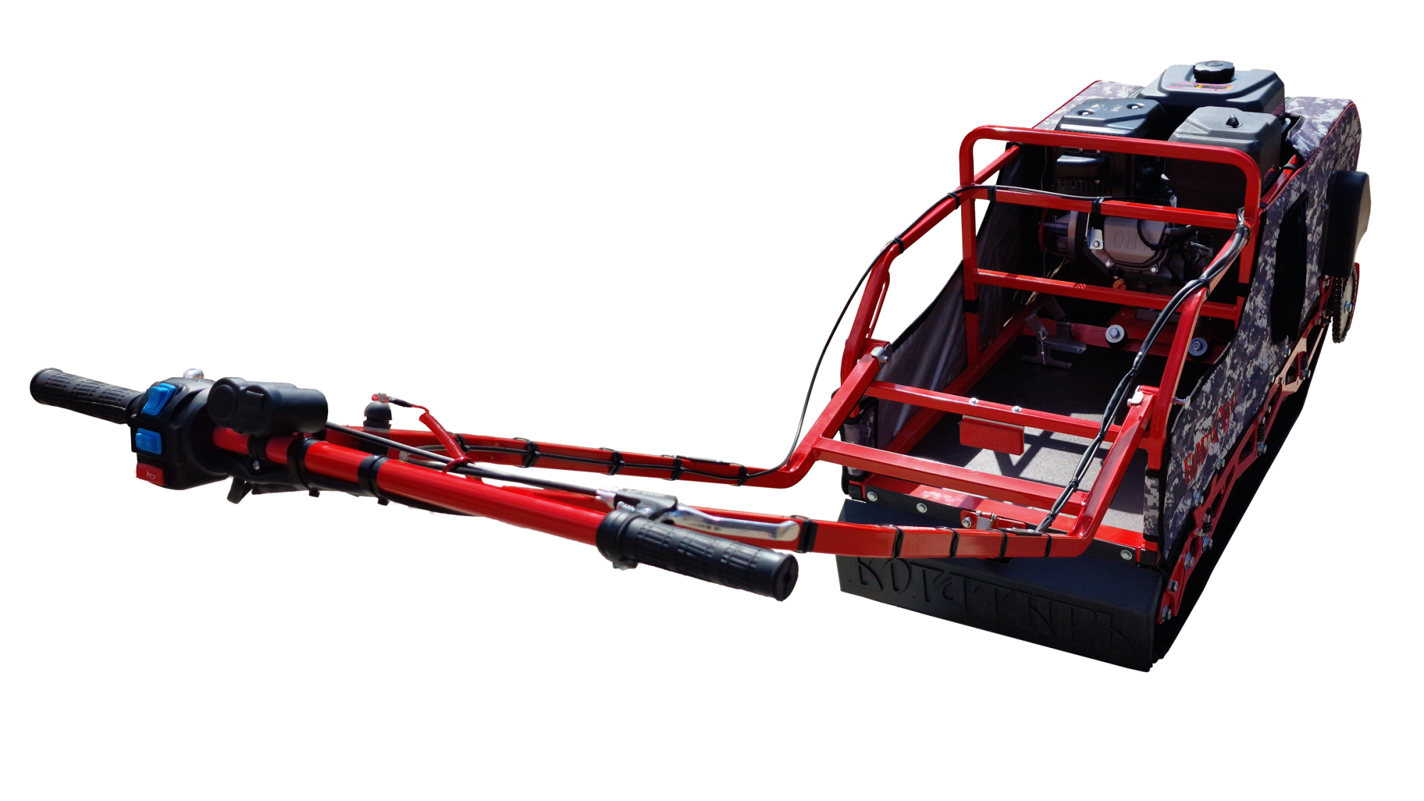 Мотобуксировщик - мотособака "Богатырь" 15. ДВС 15 л/с с ручным стартером