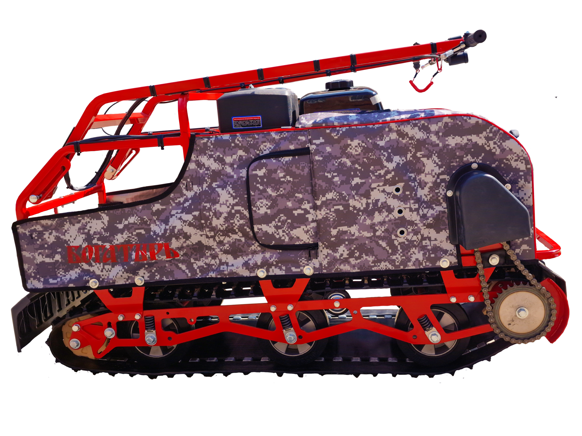Мотобуксировщик - мотособака "Богатырь" 15 ЕR. ДВС 15 л/с, с электростартером Реверс-редуктор.