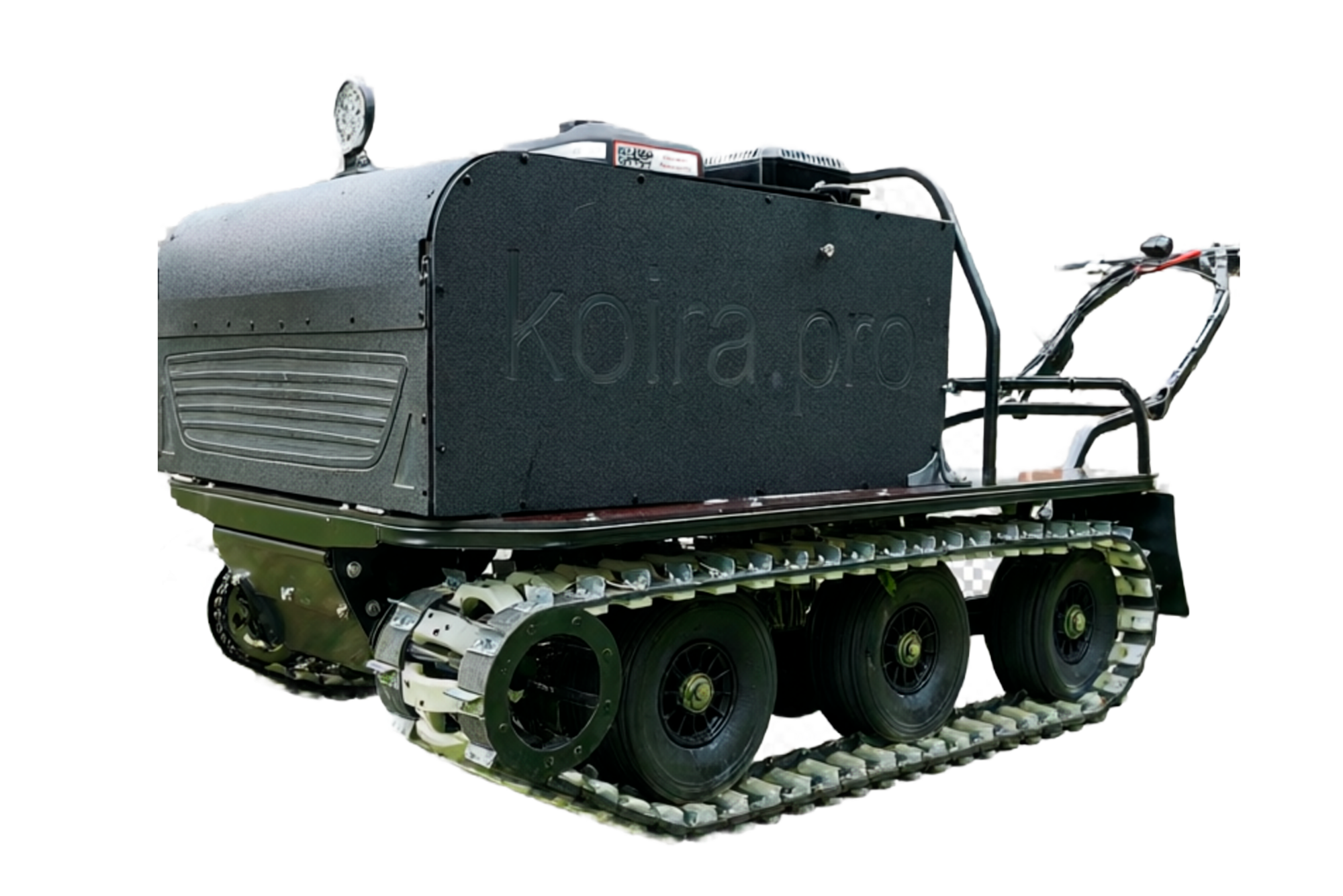 Всесезонный мотобуксировщик вездеход KOiRA T 20 E. ДВС 20 л/с с электростартером. (Стеклопластиковый)