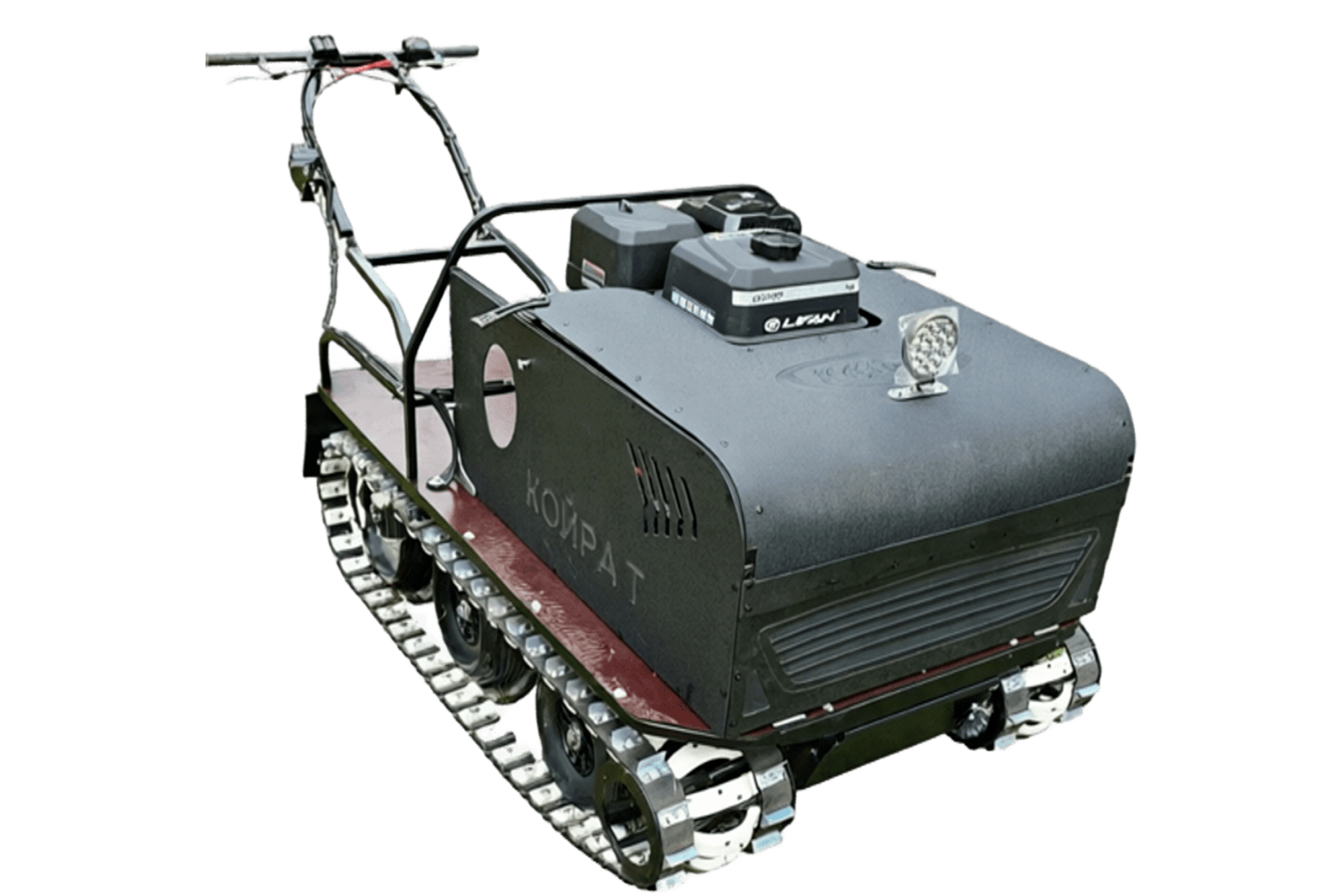 Всесезонный мотобуксировщик вездеход KOiRA T 20 E. ДВС 20 л/с с электростартером. (Стеклопластиковый)